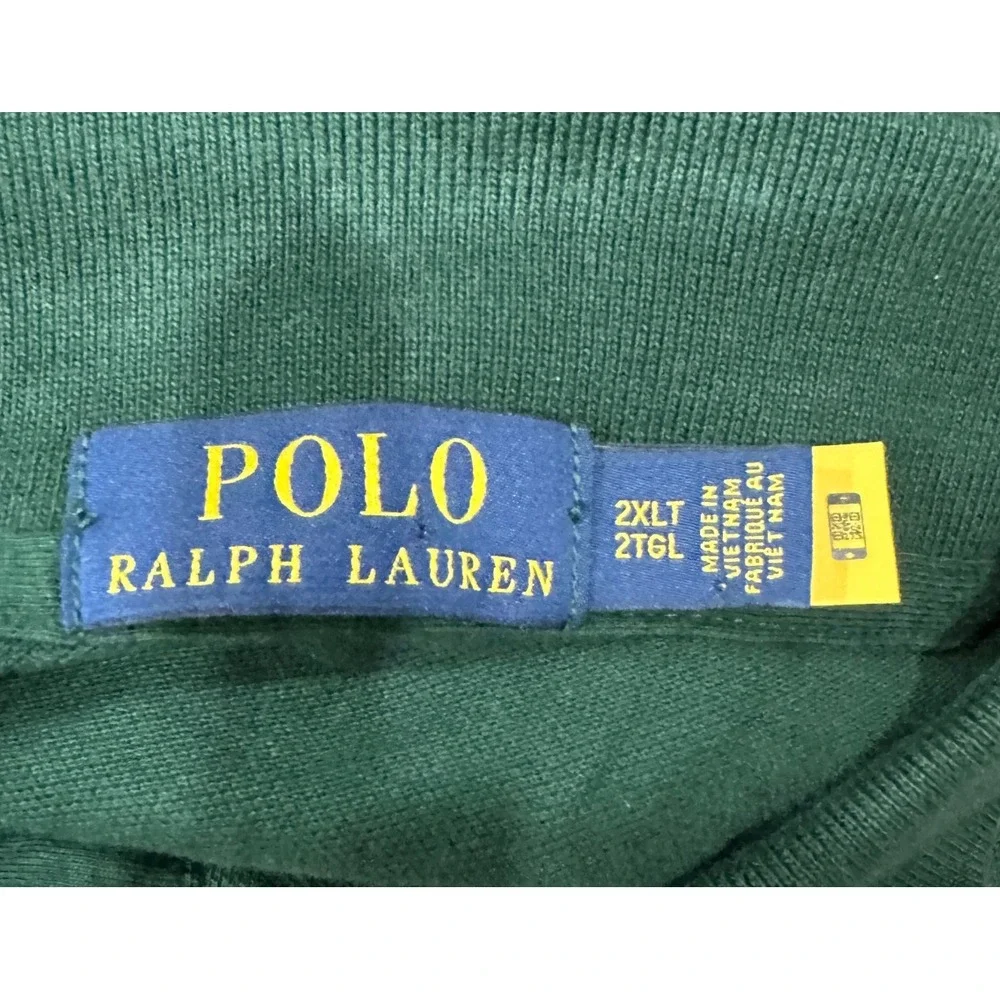 Polo Ralph‎ Lauren Polo Shirt Men's 2XLT Green Breathable Red Pony Casual Shirt